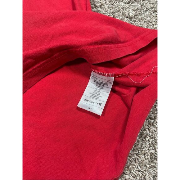 Carhartt Loose Fit Midweight Pocket Front Logo T-Shirt Short Sleeve Red Mens 2XL - Picture 5 of 9